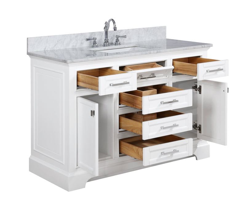 Design Element Milano 54" Single Sink Vanity - White ML-54-WT