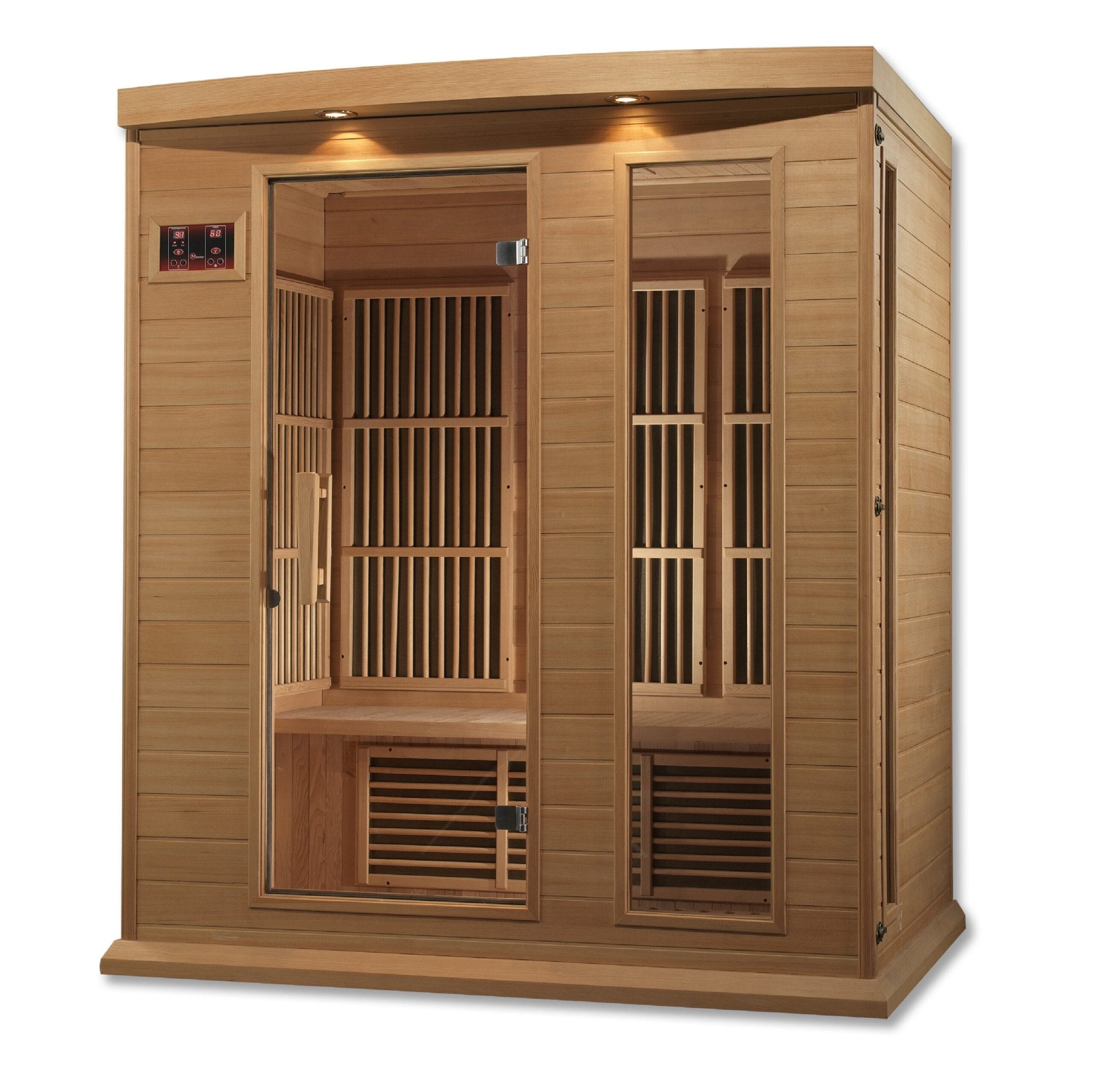 Golden Designs Maxxus 3-Person Near Zero EMF Under 2MG FAR Infrared Sauna Canadian Hemlock - MX-K306-01-ZF