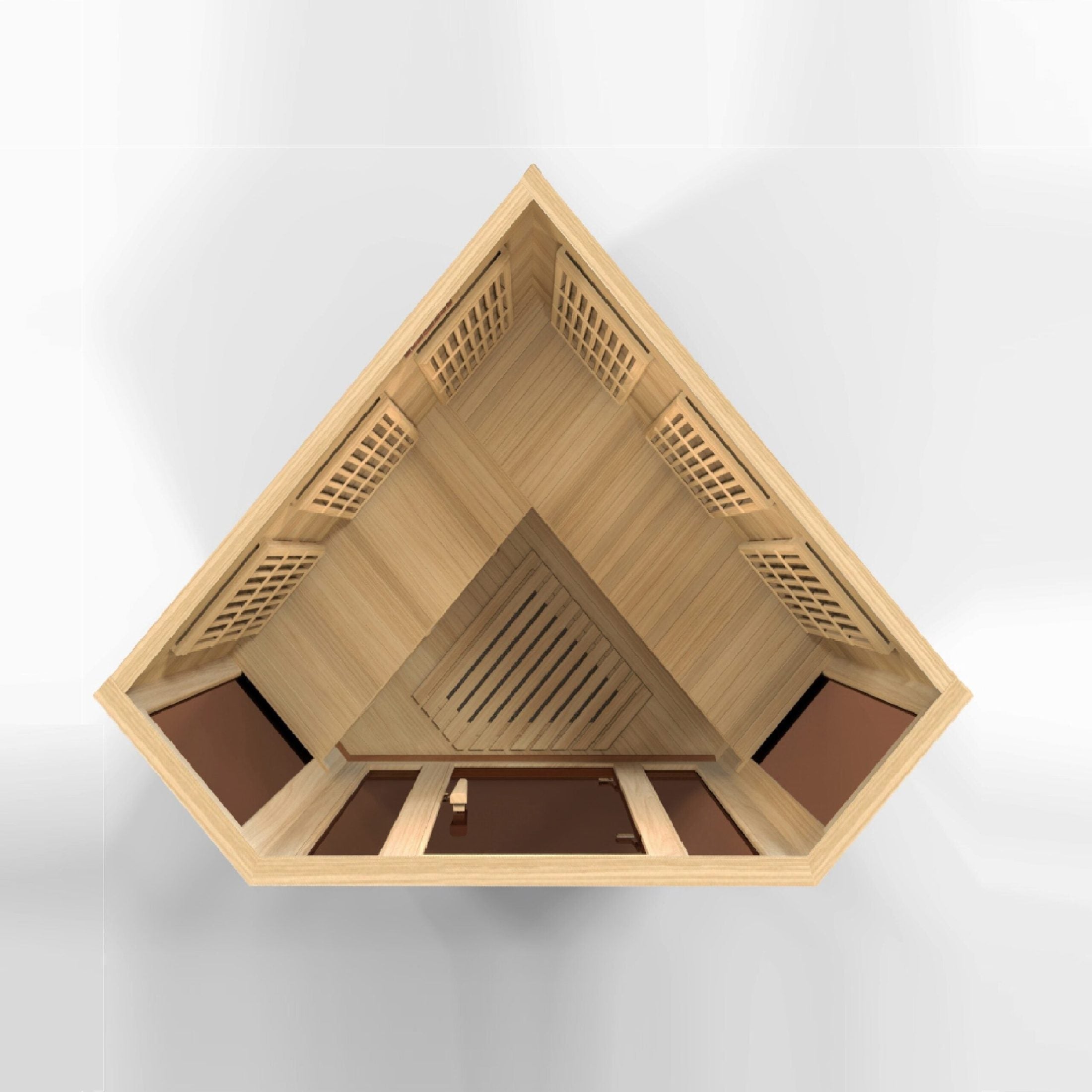 Golden Designs Maxxus 3-Person Corner Near Zero EMF Under 2MG FAR Infrared Sauna Canadian Hemlock - MX-K356-01-ZF