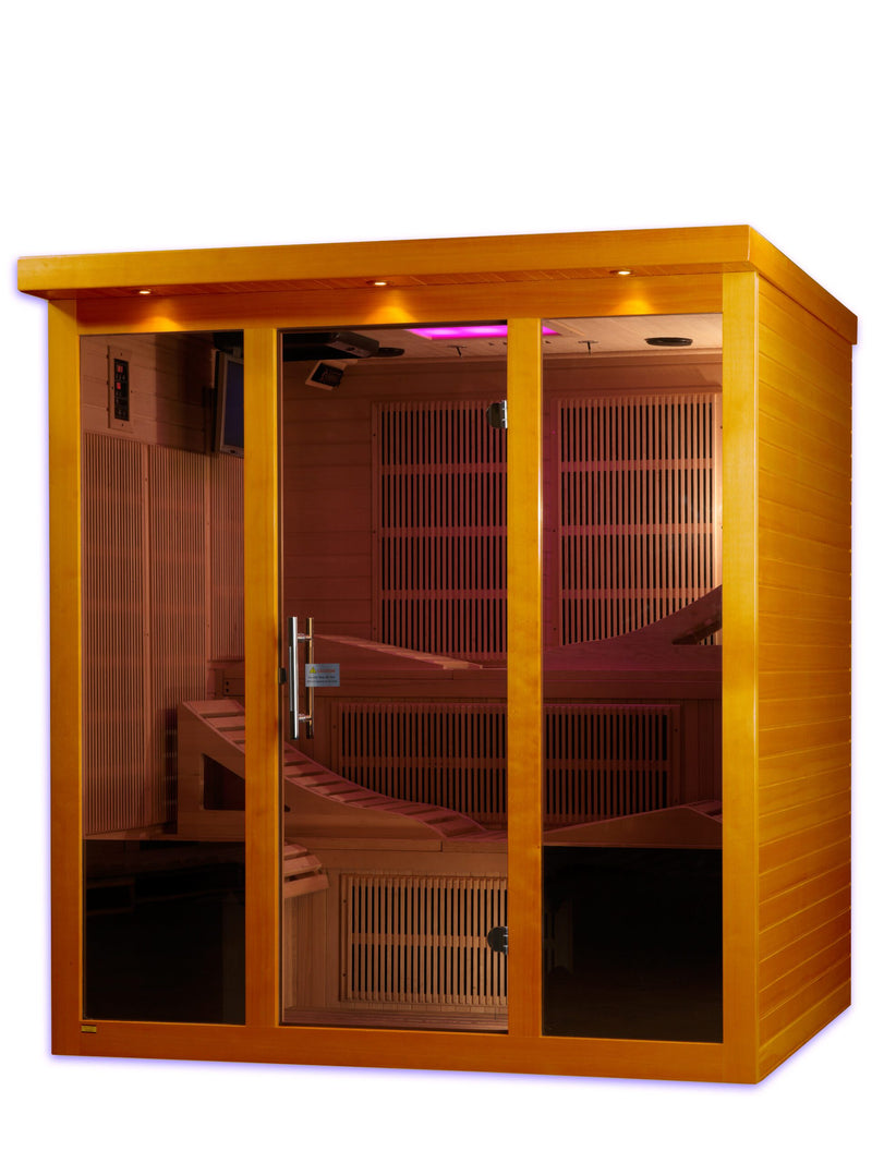Golden Designs Dynamic Monaco 6-person Ultra Low EMF (Under 3MG) FAR Infrared Sauna (Canadian Hemlock) - DYN-6996-01