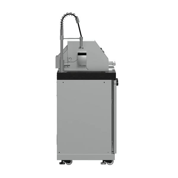 FORNO Bulnes Outdoor Kitchen 30-Inch BBQ 60,000 BTU, with Sear, Rotisserie Infrared Burners, 1.8 Cu.Ft. Beverage Center, & Black/White Countertops