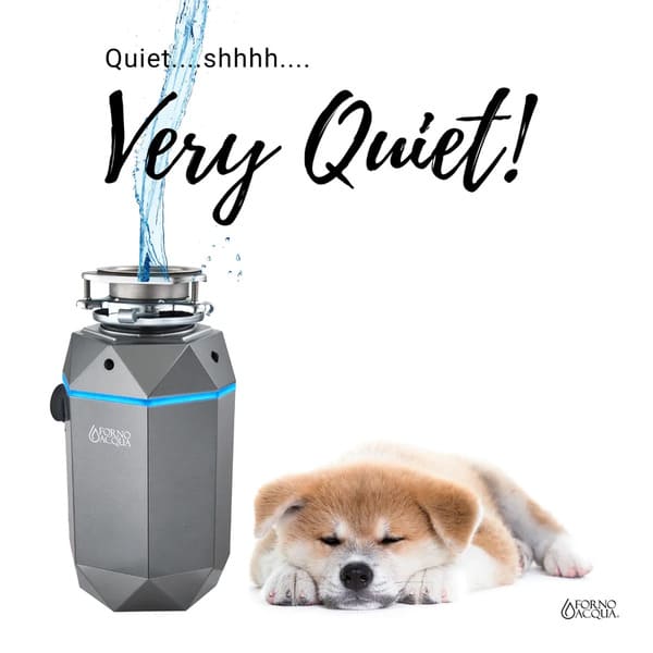 FORNO Acqua BrightDiamond 3/4HP Super Quiet Garbage Disposal Corded with Motion Sensor Cabinet Light & Pre-Wired Air Switch