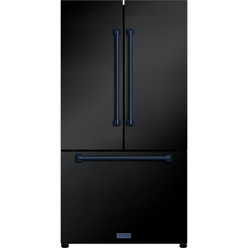 Gordon Ramsay by THOR Kitchen Package - 30" Gas Range, 36" Refrigerator with Ice Maker and Dishwasher in Stainless Steel with Black Accents, AP-RSG30B-2