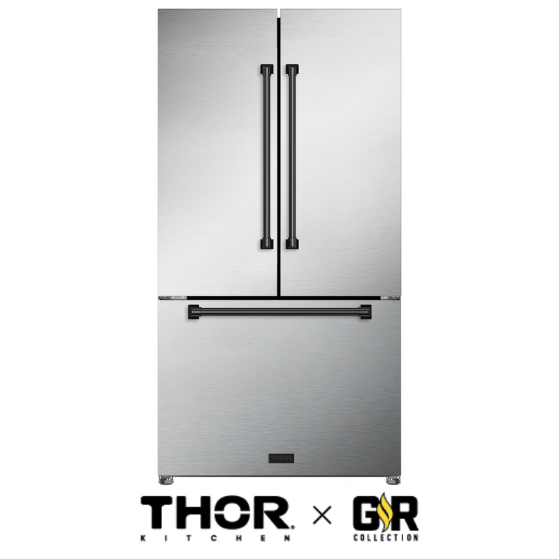 Gordon Ramsay by THOR Kitchen Package - 48" Gas Range, 36" Refrigerator with Ice Maker and Dishwasher in Stainless Steel, AP-RSG48E-2