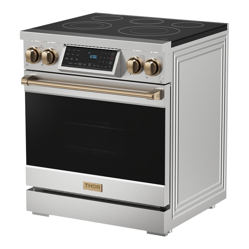 Gordon Ramsay by THOR Kitchen Package - 30" Electric Range, 30" Refrigerator with Ice Maker and Dishwasher in Stainless Steel, AP-RSE30-1