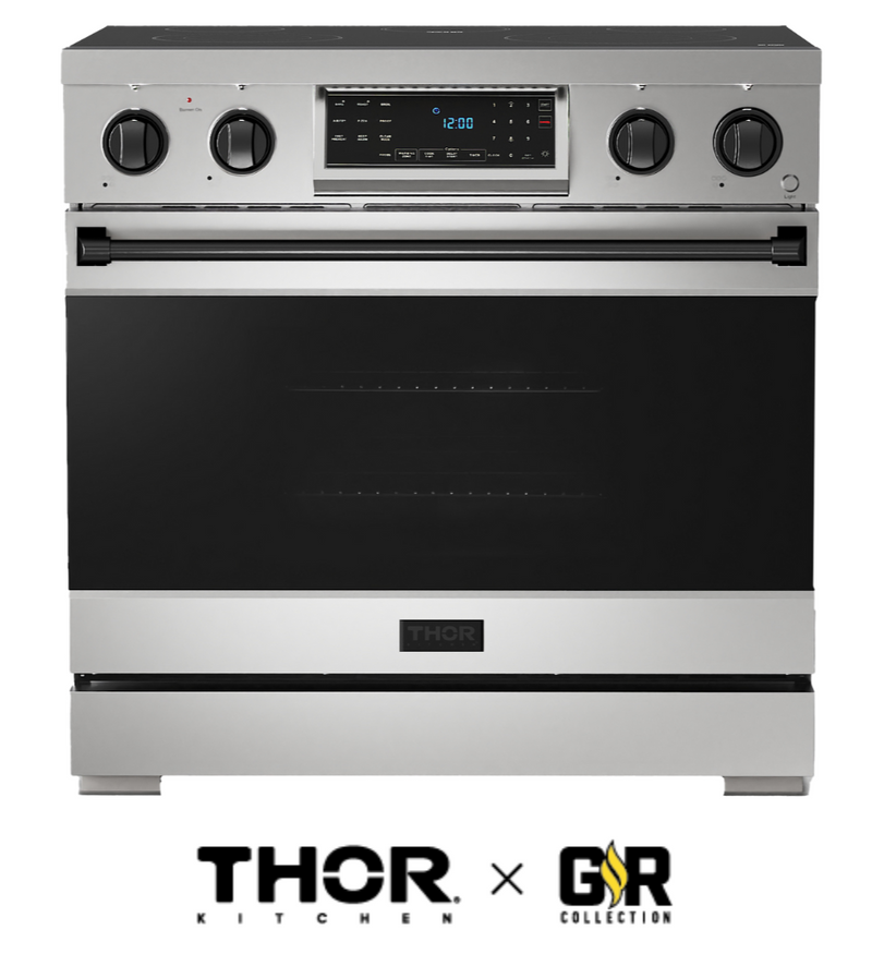 Gordon Ramsay by THOR Kitchen 36" 6.0 cu. ft. Professional Electric Range with Tilt Panel Touch Control, Self-Clean and Air Fry in Stainless Steel, RSE36