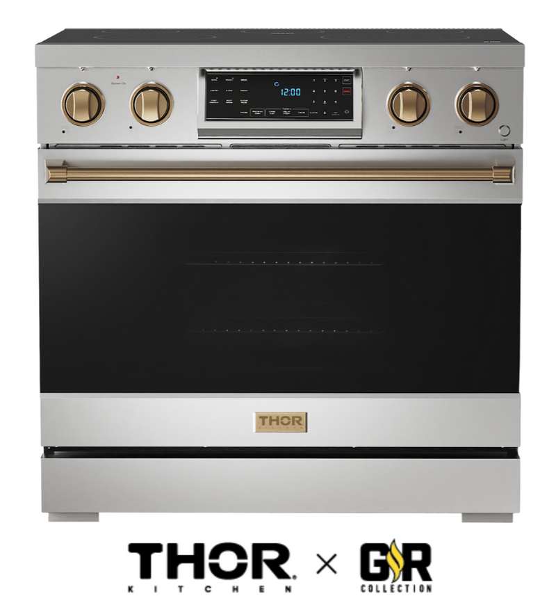 Gordon Ramsay by THOR Kitchen 36" 6.0 cu. ft. Professional Electric Range with Tilt Panel Touch Control, Self-Clean and Air Fry in Stainless Steel, RSE36