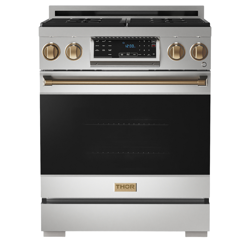 Gordon Ramsay by THOR Kitchen 30" 4.55 cu. ft. Professional Natural Gas Range with Tilt Panel Touch Control and Self-Clean in Stainless Steel, RSG30