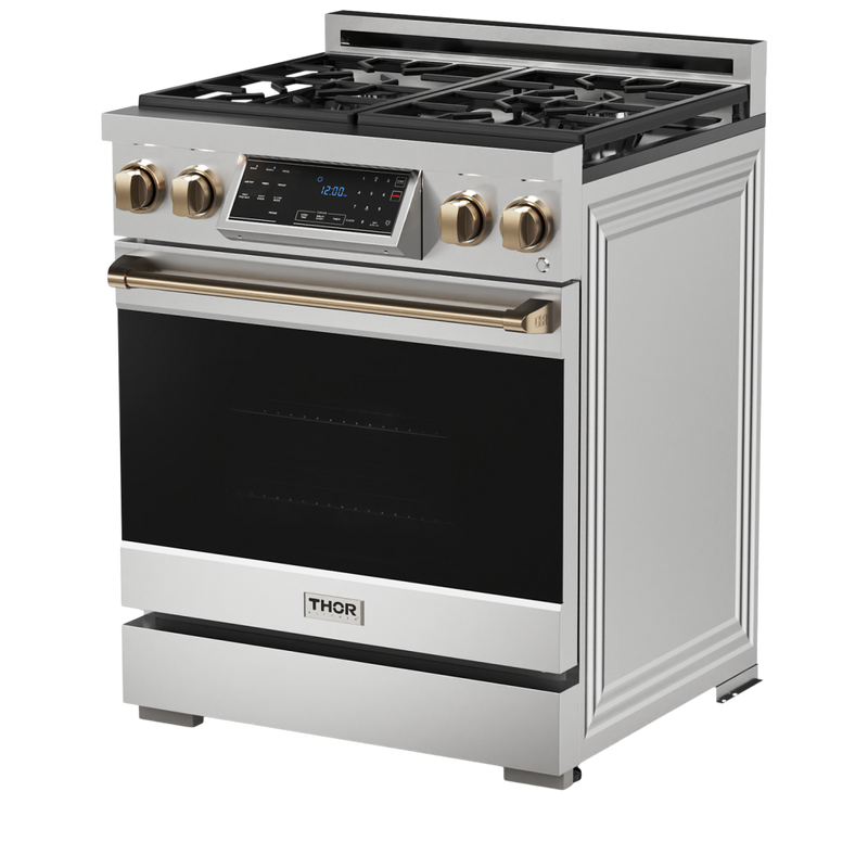 Gordon Ramsay by THOR Kitchen 30" 4.55 cu. ft. Professional Natural Gas Range with Tilt Panel Touch Control and Self-Clean in Stainless Steel, RSG30