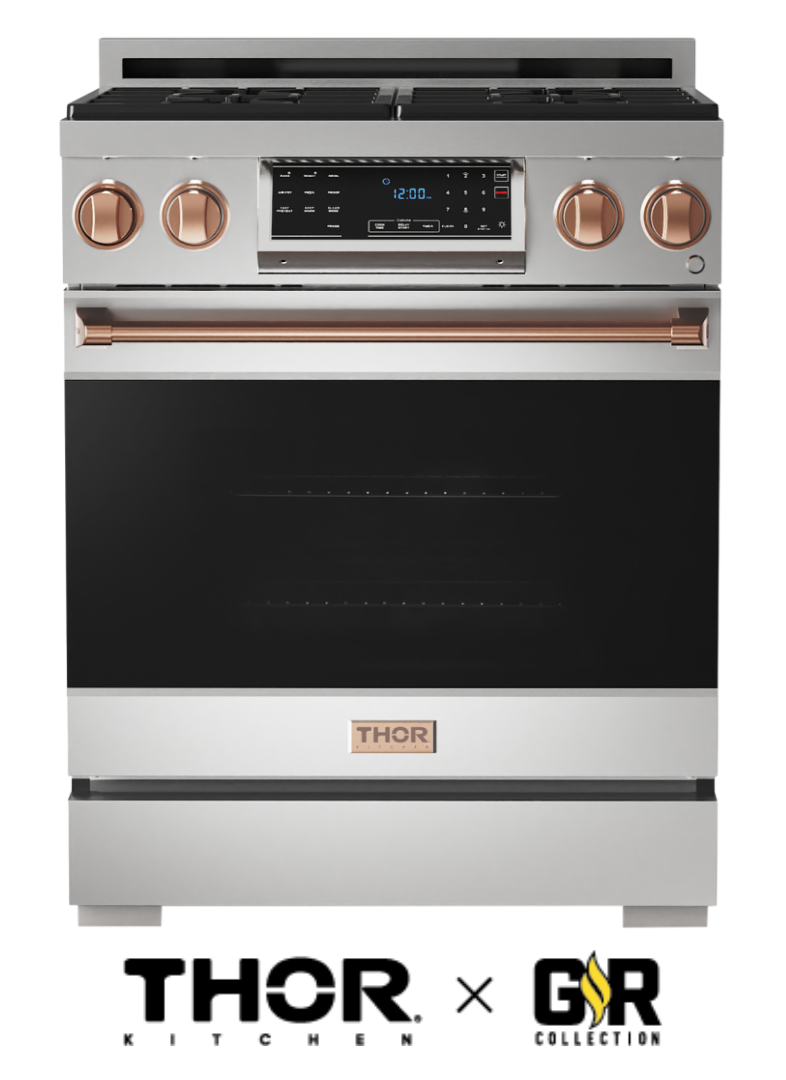 Gordon Ramsay by THOR Kitchen 30" 4.55 cu. ft. Professional Natural Gas Range with Tilt Panel Touch Control and Self-Clean in Stainless Steel, RSG30