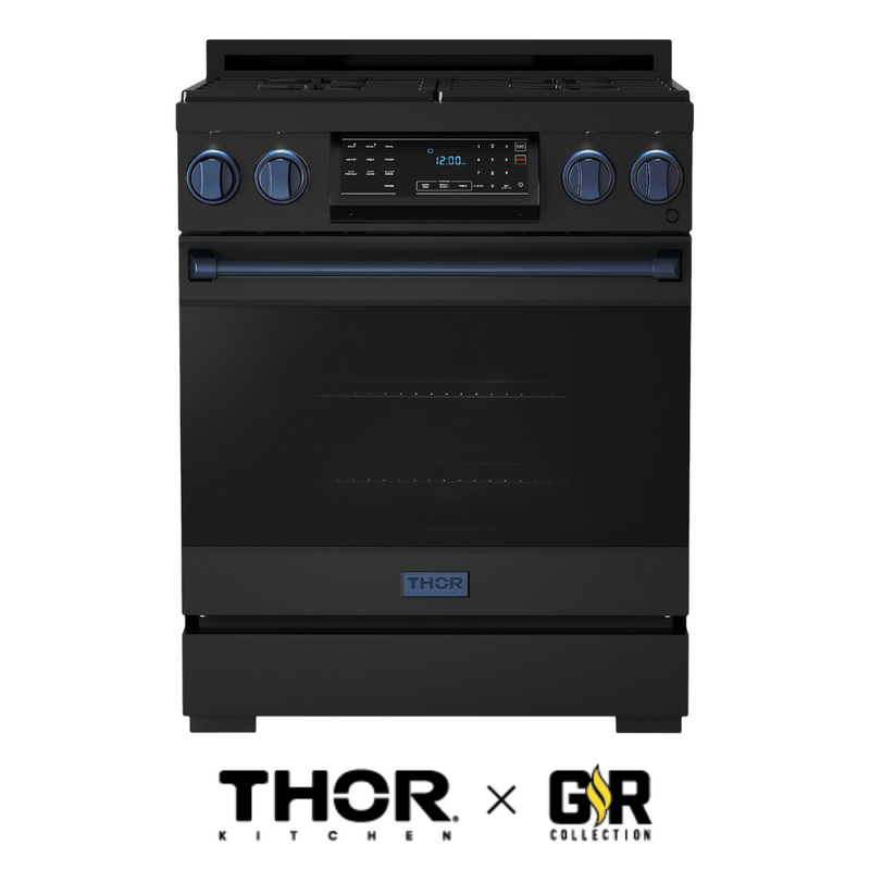 Gordon Ramsay by THOR Kitchen 30" 4.55 cu. ft. Professional Natural Gas Range with Tilt Panel Touch Control and Self-Clean in Stainless Steel, RSG30B