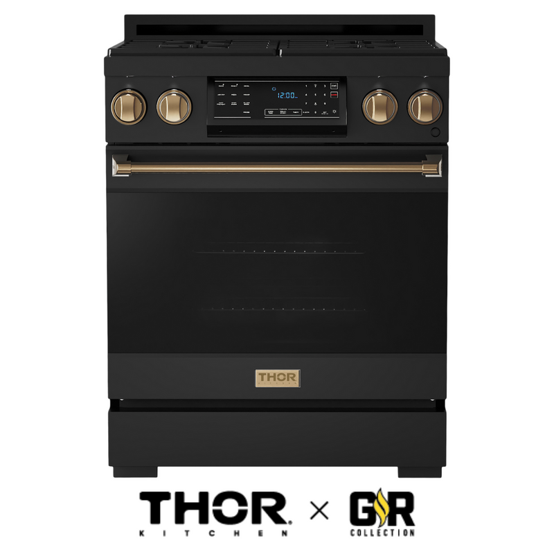 Gordon Ramsay by THOR Kitchen 30" 4.55 cu. ft. Professional Natural Gas Range with Tilt Panel Touch Control and Self-Clean in Stainless Steel, RSG30B