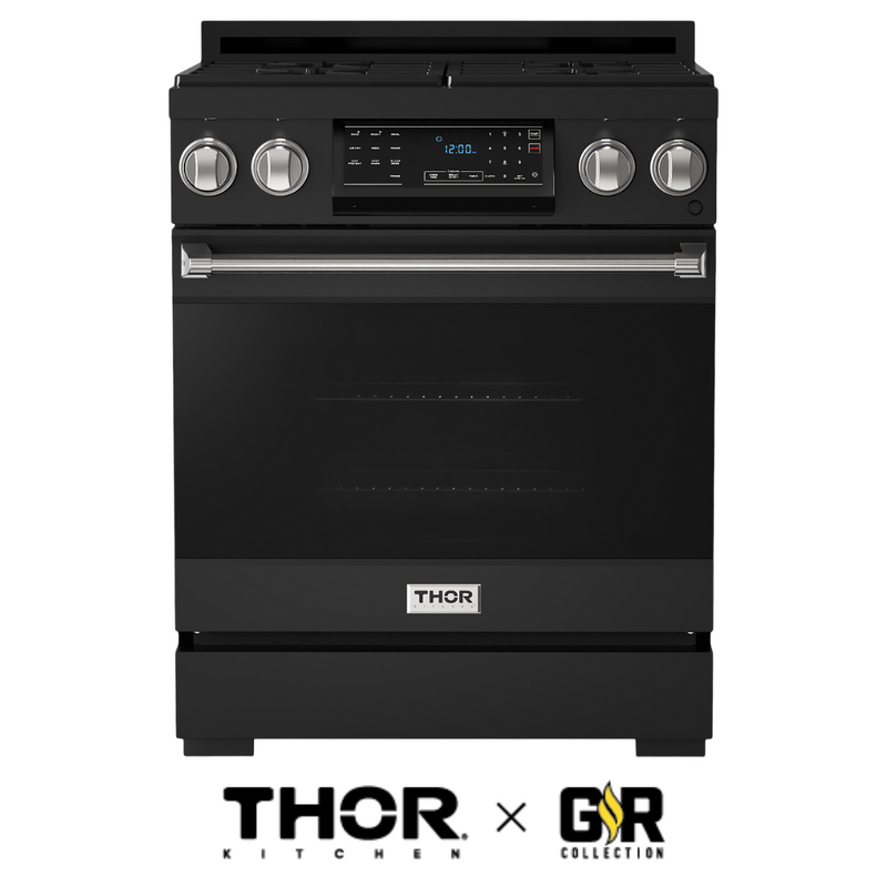 Gordon Ramsay by THOR Kitchen 30" 4.55 cu. ft. Professional Natural Gas Range with Tilt Panel Touch Control and Self-Clean in Stainless Steel, RSG30B