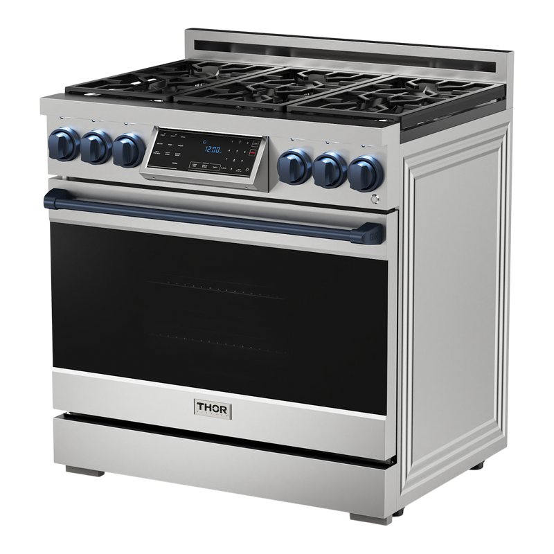 Gordon Ramsay by THOR Kitchen 36" 6.0 cu. ft. Professional Natural Gas Range with Tilt Panel Touch Control, Self-Clean and Air Fry in Stainless Steel, RSG36