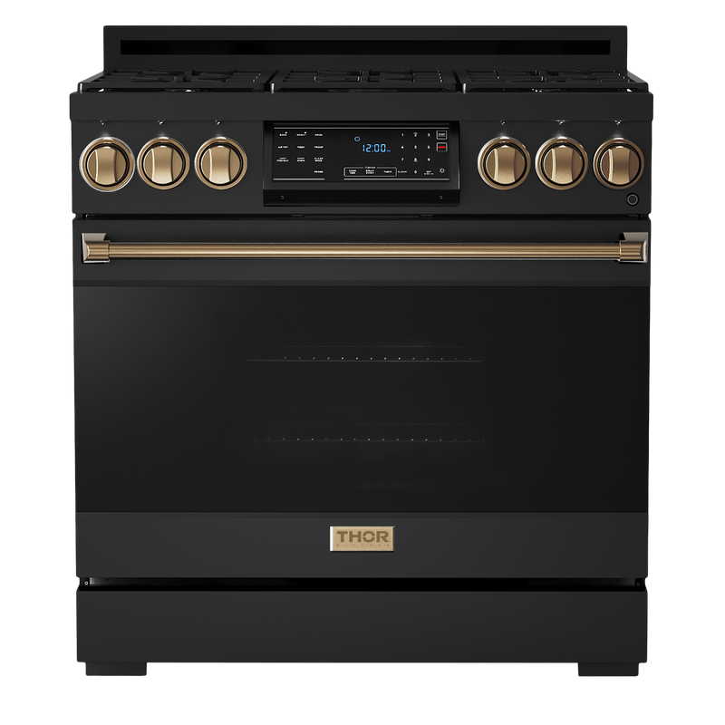 Gordon Ramsay by THOR Kitchen 36" 6.0 cu. ft. Professional Natural Gas Range with Tilt Panel Touch Control, Self-Clean and Air Fry in Stainless Steel, RSG36B