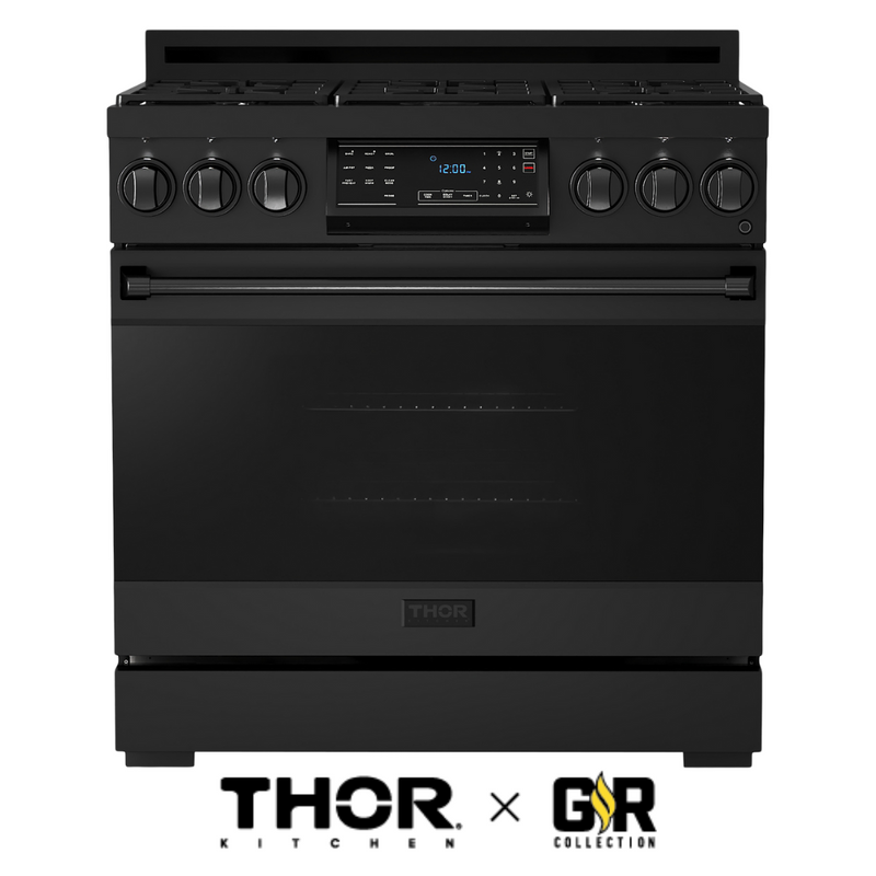 Gordon Ramsay by THOR Kitchen 36" 6.0 cu. ft. Professional Natural Gas Range with Tilt Panel Touch Control, Self-Clean and Air Fry in Stainless Steel, RSG36B