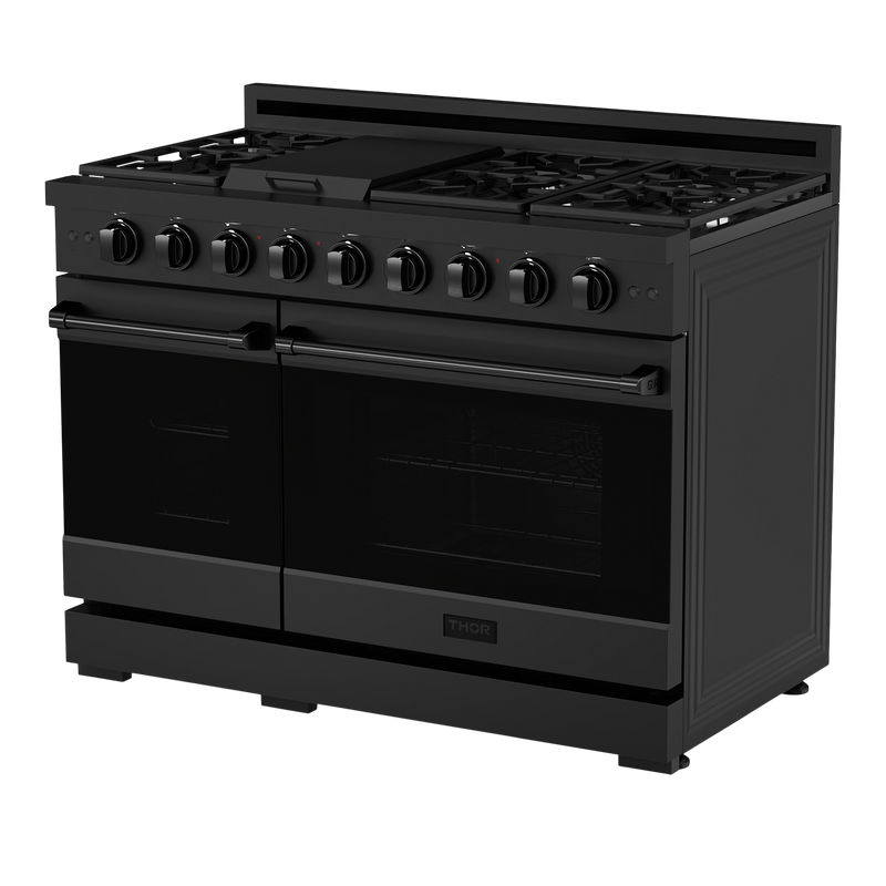 Gordon Ramsay by THOR Kitchen 48" 6.8 cu. ft. Professional Natural Gas Range in Stainless Steel, RSG48EB