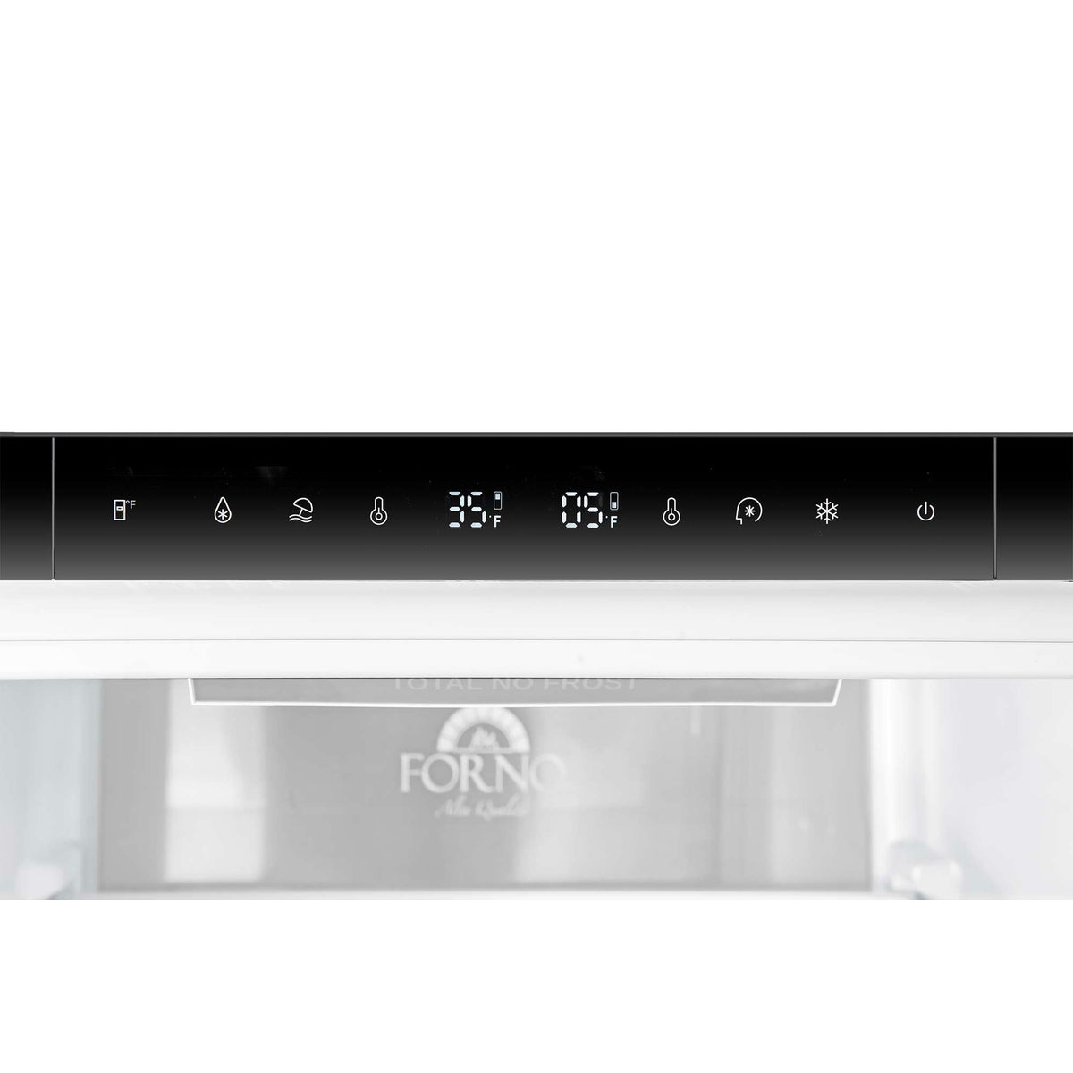 Custodia 48" Bottom Freezer combo, 20.6 cf., Ice Maker, Total No frost, White, Antique Brass handles