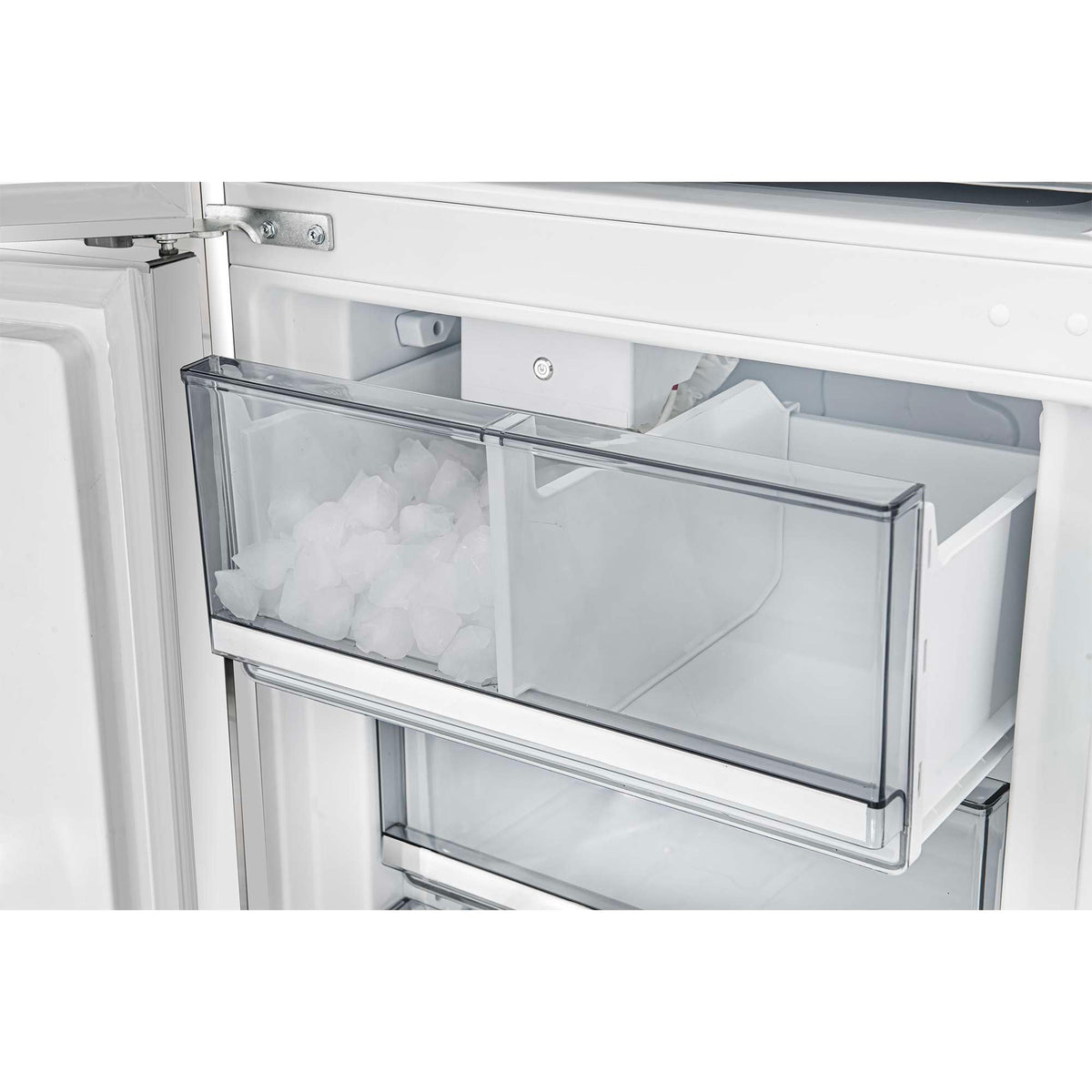 Custodia 48" Bottom Freezer combo, 20.6 cf., Ice Maker, Total No frost, White, Antique Brass handles
