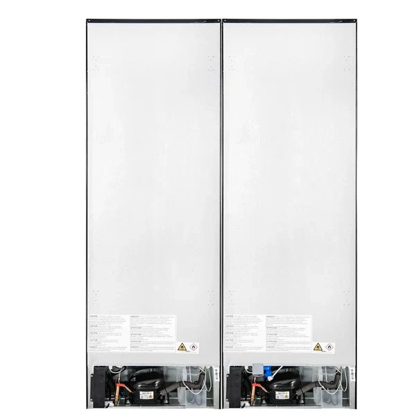 Custodia 48" Bottom Freezer combo, 20.6 cf., Ice Maker, Total No frost, Black, Antique Brass handles
