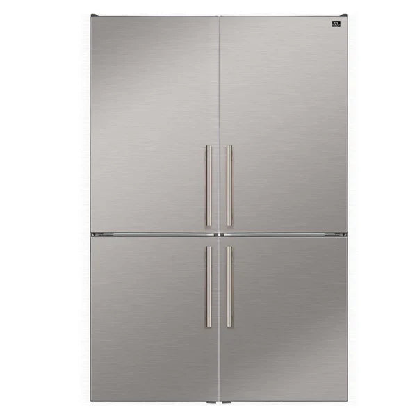 Forno Custodia 48 inch built-in refrigerator combo, stainless steel, front view with handles