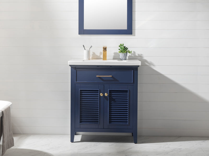 Design Element Cameron 30" Single Sink Vanity - Blue S09-30-BLU