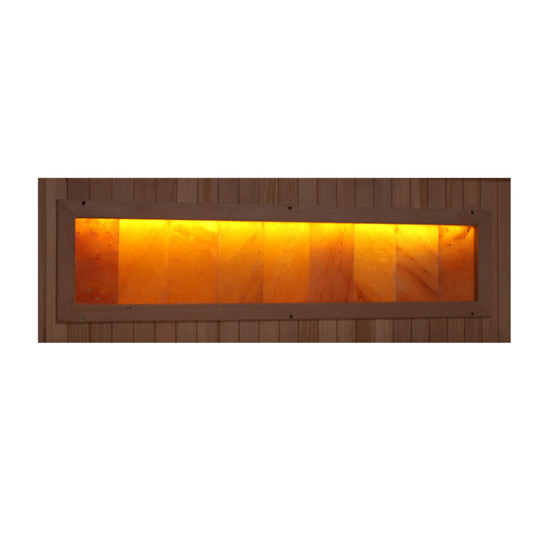 Golden Designs 3-Person Full Spectrum PureTech™ Near Zero EMF FAR Infrared Sauna with Himalayan Salt Bar (Canadian Hemlock) - GDI-8230-01