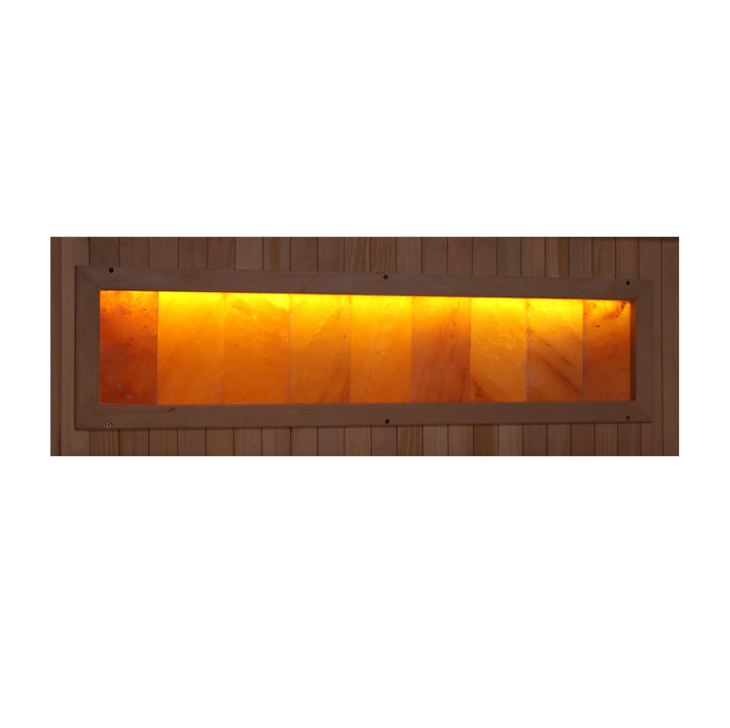 Golden Designs 6-Person Full Spectrum PureTech™ Near Zero EMF FAR Infrared Sauna with Himalayan Salt Bar (Canadian Hemlock) - GDI-8260-01