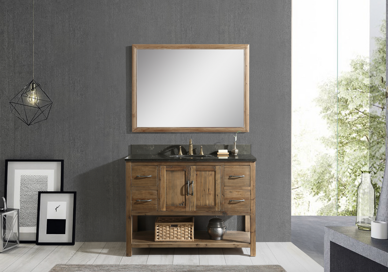 Design Element Austin 48" Bathroom Vanity Base Constructed In Reclaimed Wood Walnut DEC4006-B-CB