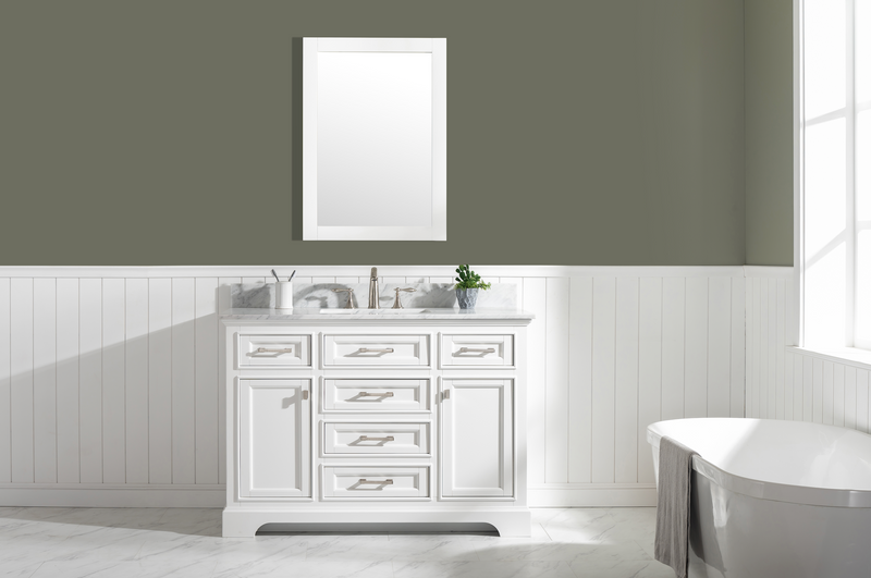 Design Element Milano 48" Single Sink Vanity - White ML-48-WT