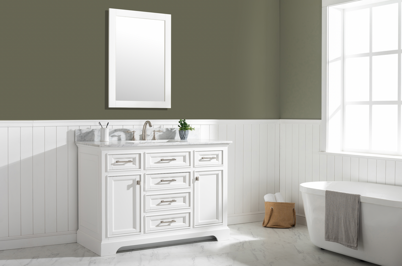 Design Element Milano 48" Single Sink Vanity - White ML-48-WT