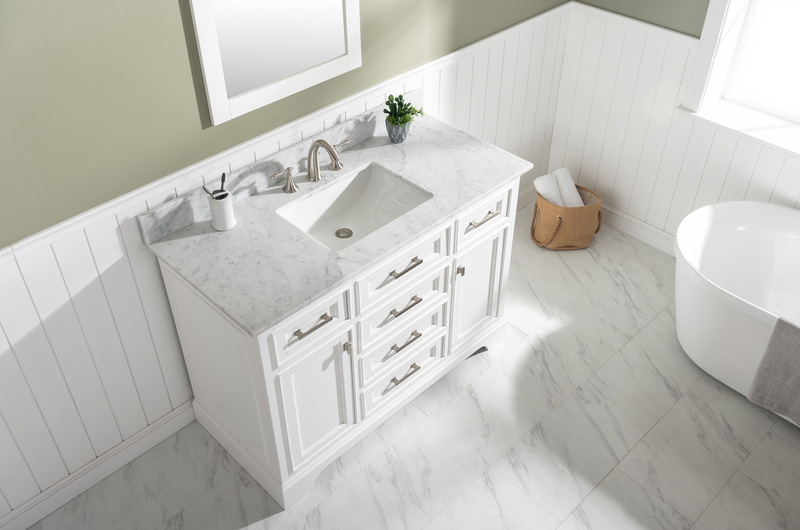 Design Element Milano 48" Single Sink Vanity - White ML-48-WT