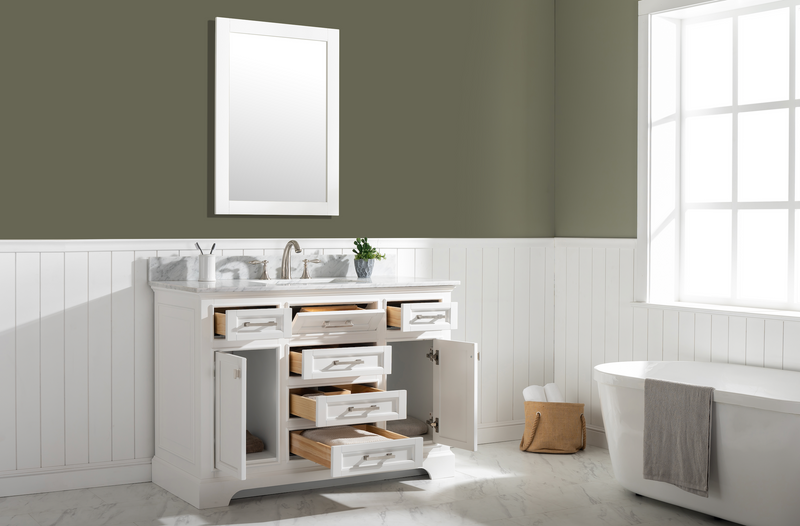 Design Element Milano 48" Single Sink Vanity - White ML-48-WT