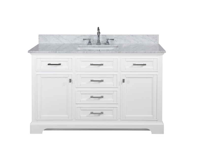 Design Element Milano 54" Single Sink Vanity - White ML-54-WT