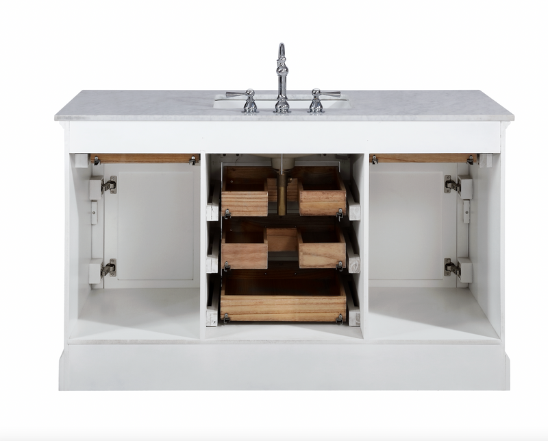 Design Element Milano 54" Single Sink Vanity - White ML-54-WT