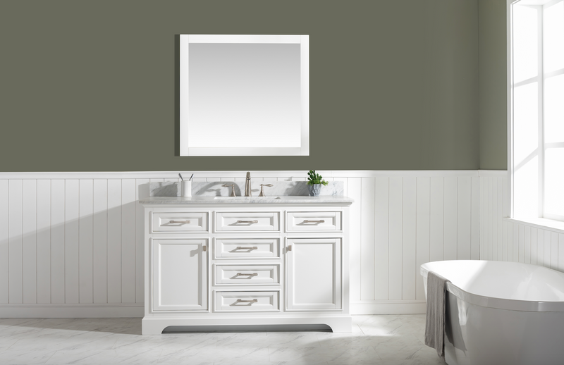 Design Element Milano 54" Single Sink Vanity - White ML-54-WT