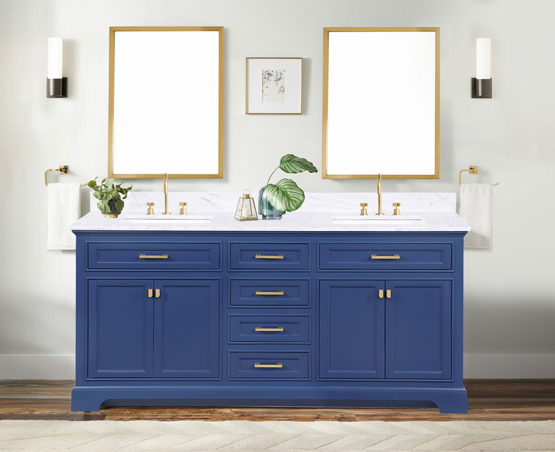 Design Element Milano 72" Double Sink Vanity - Blue ML-72-BLU