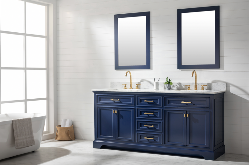 Design Element Milano 72" Double Sink Vanity - Blue ML-72-BLU