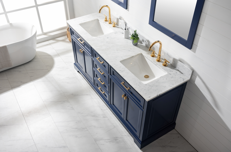 Design Element Milano 72" Double Sink Vanity - Blue ML-72-BLU