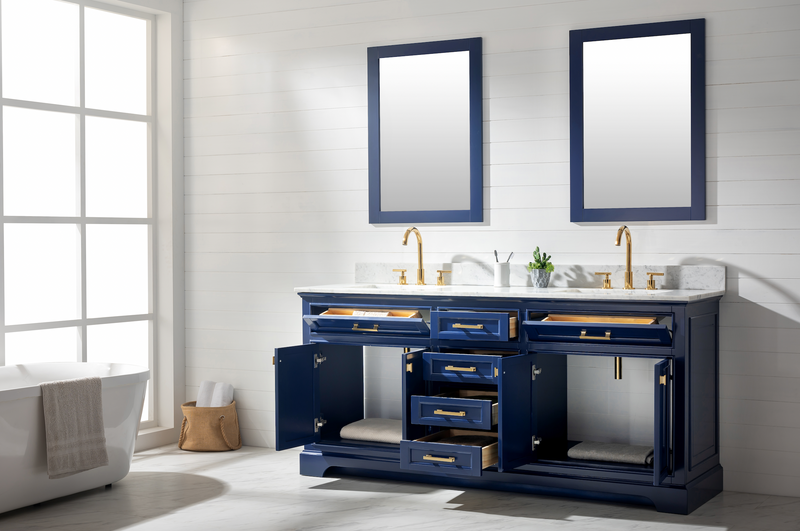 Design Element Milano 72" Double Sink Vanity - Blue ML-72-BLU