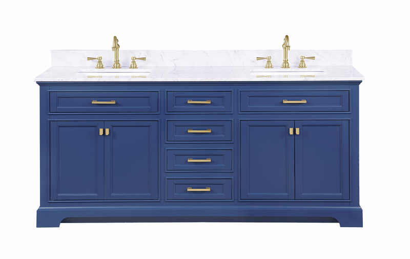 Design Element Milano 72" Double Sink Vanity - Blue ML-72-BLU