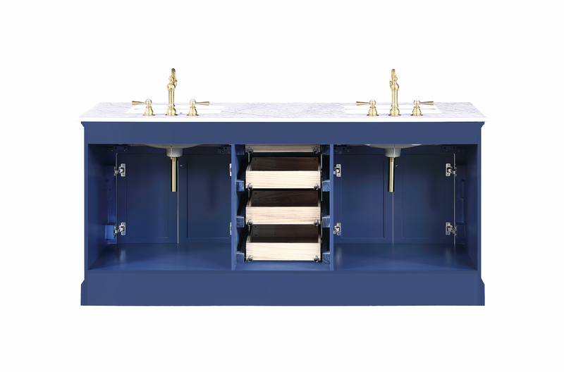 Design Element Milano 72" Double Sink Vanity - Blue ML-72-BLU