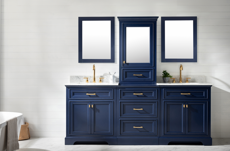 Design Element Milano 84" Double Sink Modular Vanity Set - Blue ML-84MC-BLU