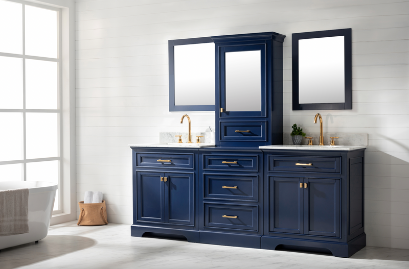 Design Element Milano 84" Double Sink Modular Vanity Set - Blue ML-84MC-BLU