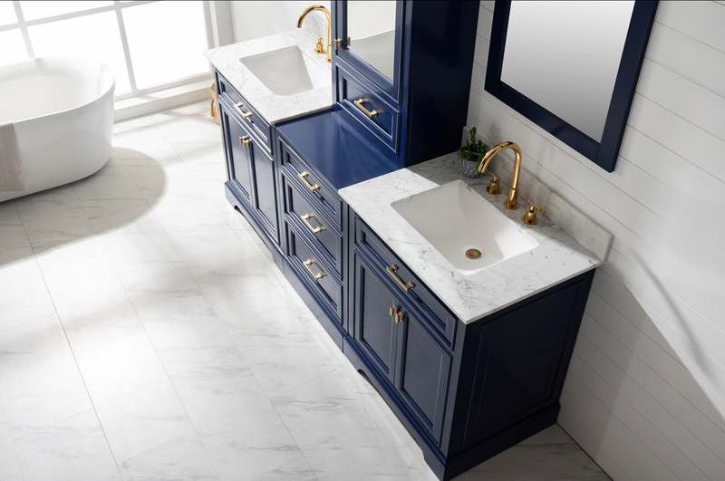 Design Element Milano 84" Double Sink Modular Vanity Set - Blue ML-84MC-BLU