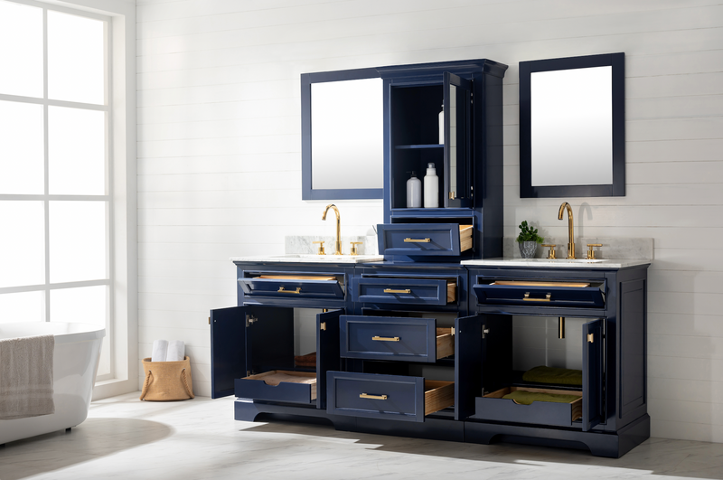 Design Element Milano 84" Double Sink Modular Vanity Set - Blue ML-84MC-BLU