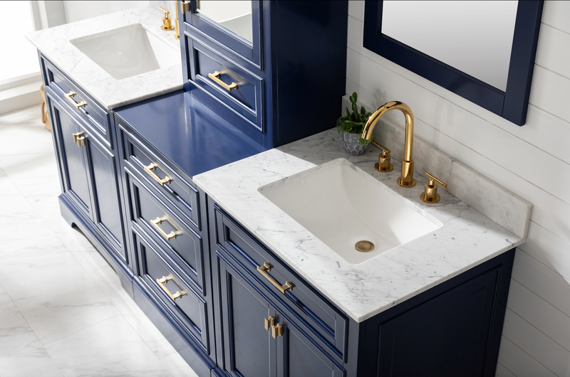 Design Element Milano 84" Double Sink Modular Vanity Set - Blue ML-84MC-BLU