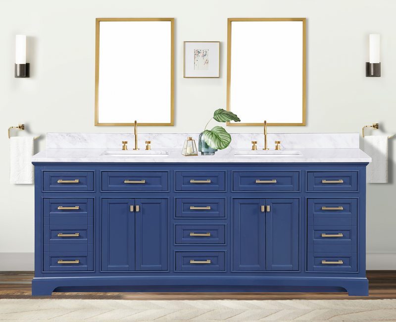 Design Element Milano 84" Double Sink Vanity - Blue ML-84-BLU