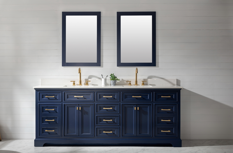 Design Element Milano 84" Double Sink Vanity - Blue ML-84-BLU