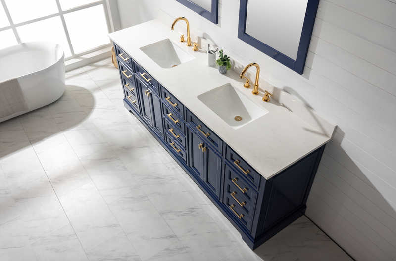 Design Element Milano 84" Double Sink Vanity - Blue ML-84-BLU